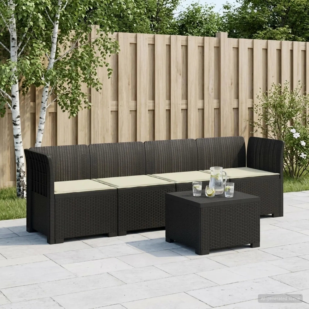 Divano da Giardino a 4 Posti con Cuscini in Stile Rattan PP 3443854