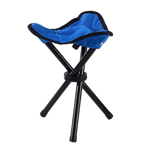 Sgabello da Campeggio Pescatore Pieghevole Richiudibile Leggero Blu