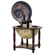 Bar a Globo Portavini Marrone Legno Massello di Eucalipto 343475