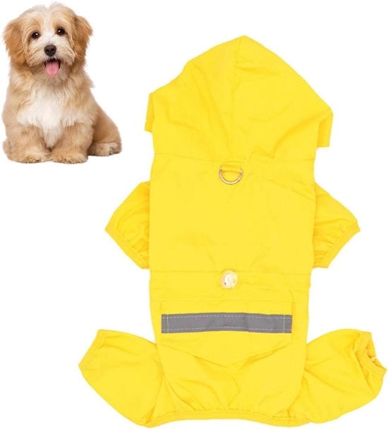 Reggiserviette per cani adattabile con cappuccio e protezione impermeabile per cani di diverse dimensioni e forme (giallo)