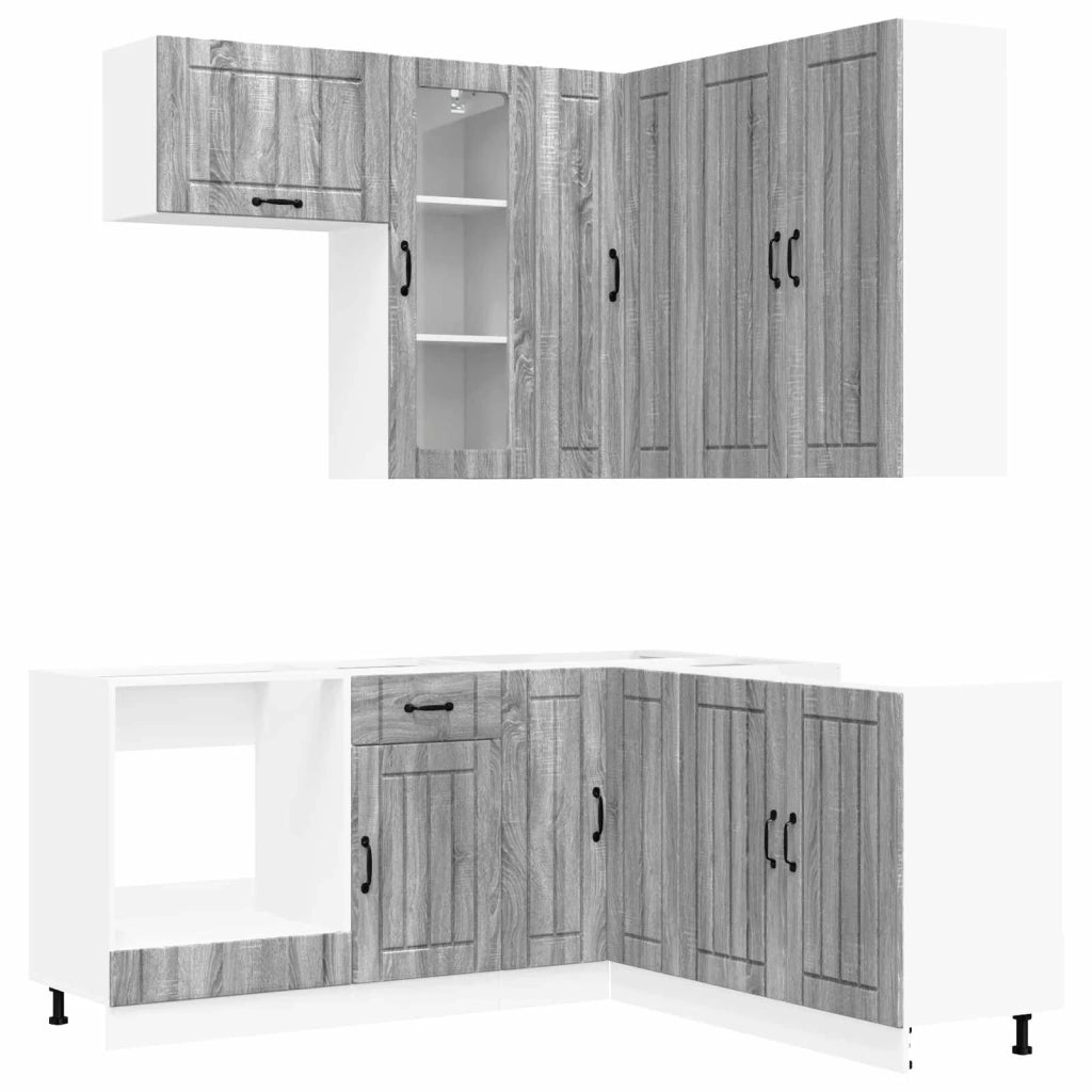Unità Cucina LUCCA 8 pcs Sonoma grigio Legno ingegnerizzato 3438407