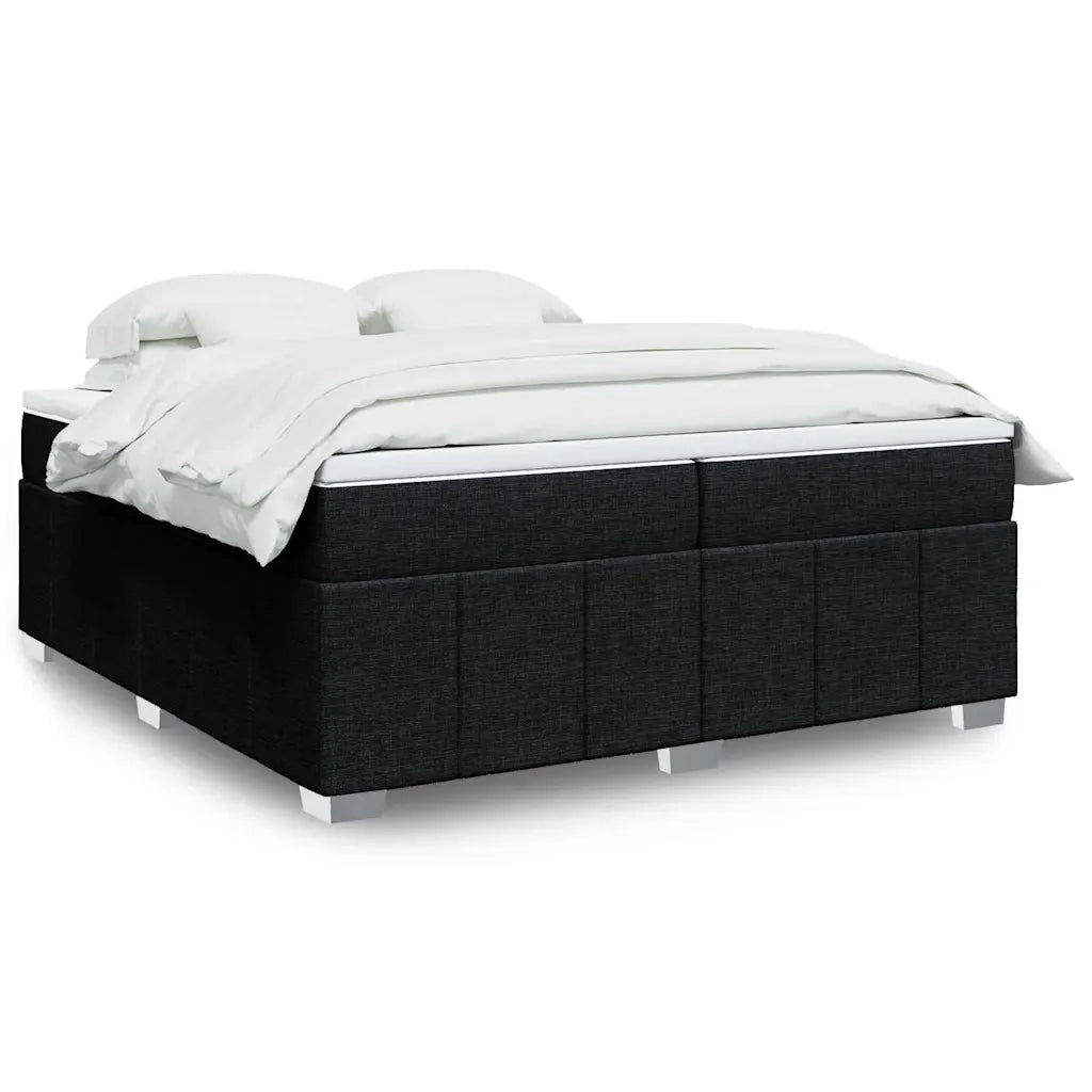 Giroletto a Molle con Materasso Nero 200x200 cm in Tessuto 3285500
