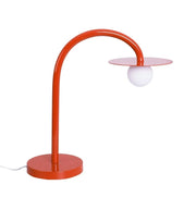Lampada tavolo moderna vetro rosso sfera bianca LED 2W