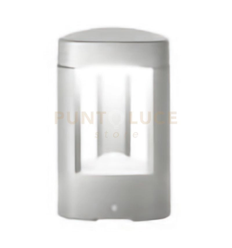 GES483- PALETTO IN ALLUMINIO 1 LUCE ATTACCO GX53 GRIGIO METALLIZZATO H.20CM