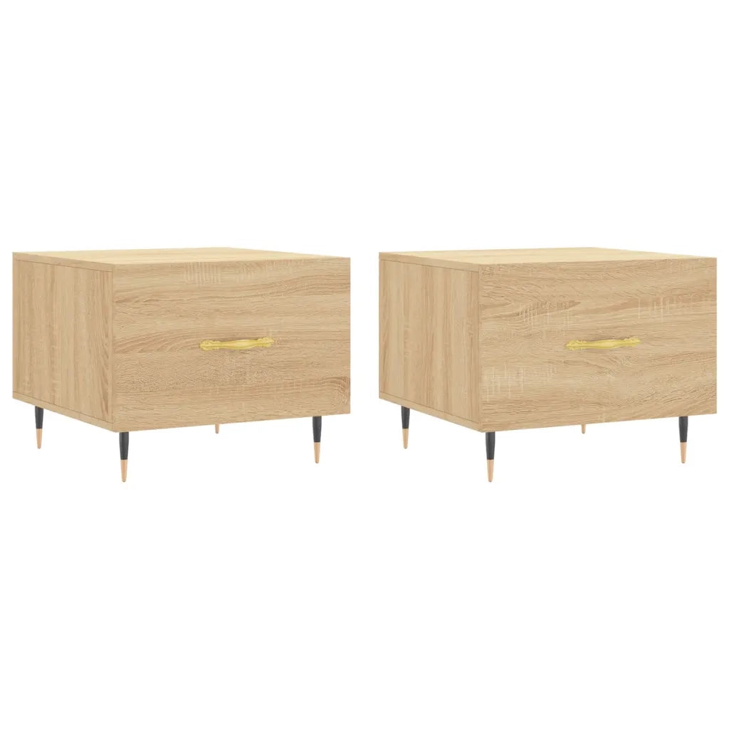Tavolini Salotto 2pz Rovere Sonoma 50x50x40cm Legno Multistrato 829355