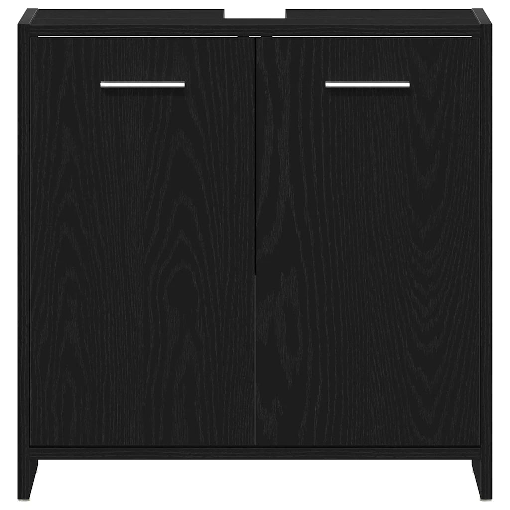 Set di mobili per il bagno 4 pcs Rovere Nero Legno multistrato 3332592