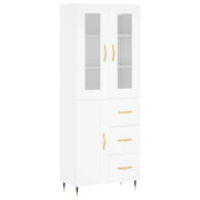Credenza | Madia | Buffet da pranzo | Armadio da pranzo Bianca 69,5x34x180 cm in Legno Multistrato