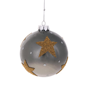 SFERA C/STELLA 8 CM GREEN/GOLD