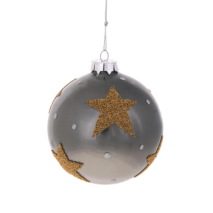 SFERA C/STELLA 8 CM GREEN/GOLD