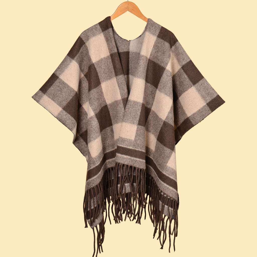 Sciarpa grande, semplice ma sofisticata, in stile etnico delle praterie, mantella, sciarpa in cashmere