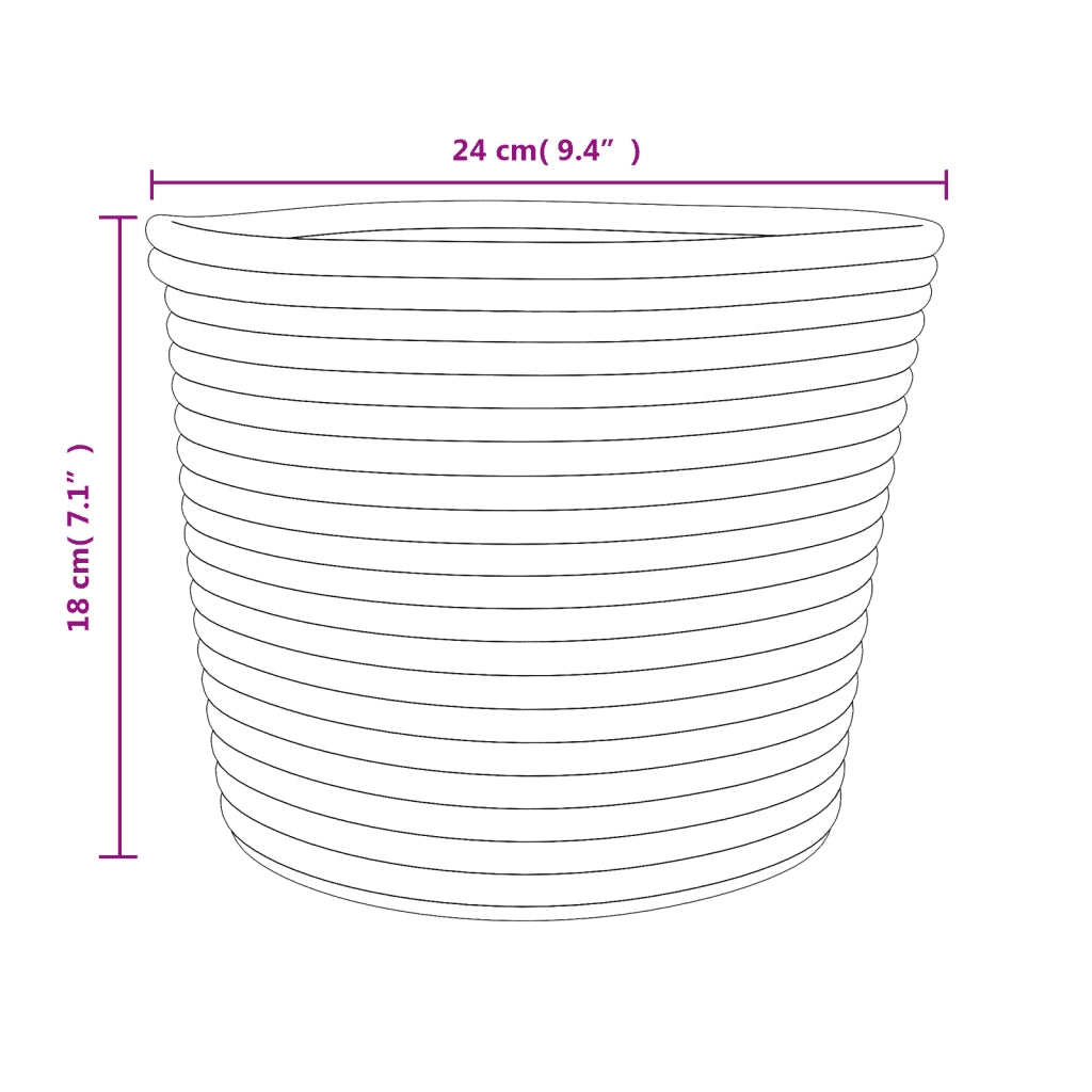 Cestini Portaoggetti 2 pz Marrone e Bianco ?24x18 cm in Cotone CFW2482660