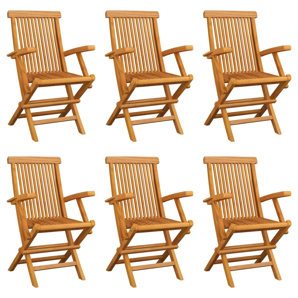 Sedie da Giardino Pieghevoli 6 pz in Legno Massello di Teak cod mxl 9245