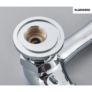 Björn |Gastronomia rubinetto acqua fredda monoforo a parete cromo|rubinetto cucina professionale acciaio inox due docce|lavello doppio ristorante