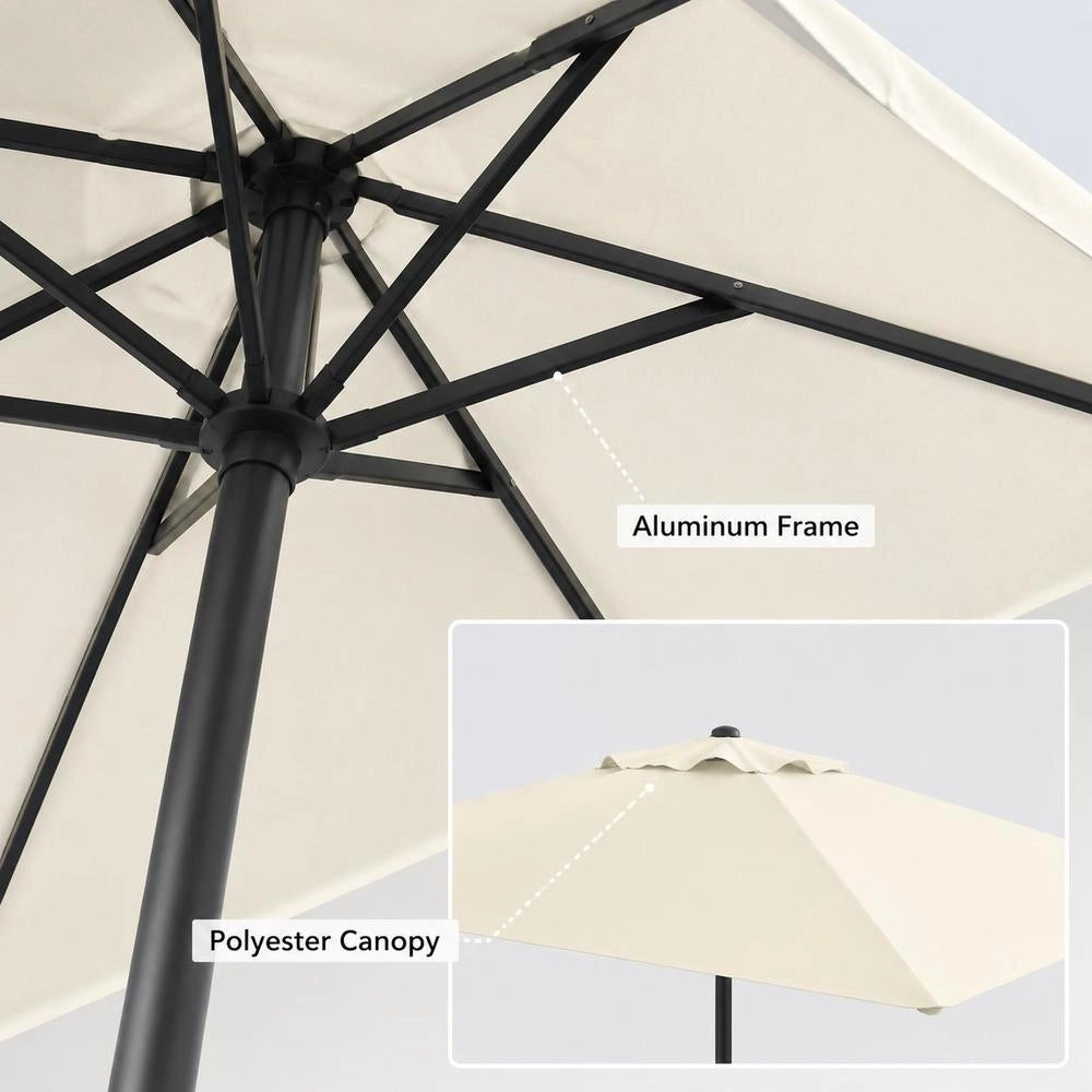 Parasol With Aluminum Pole 270x246 Cm Sand White