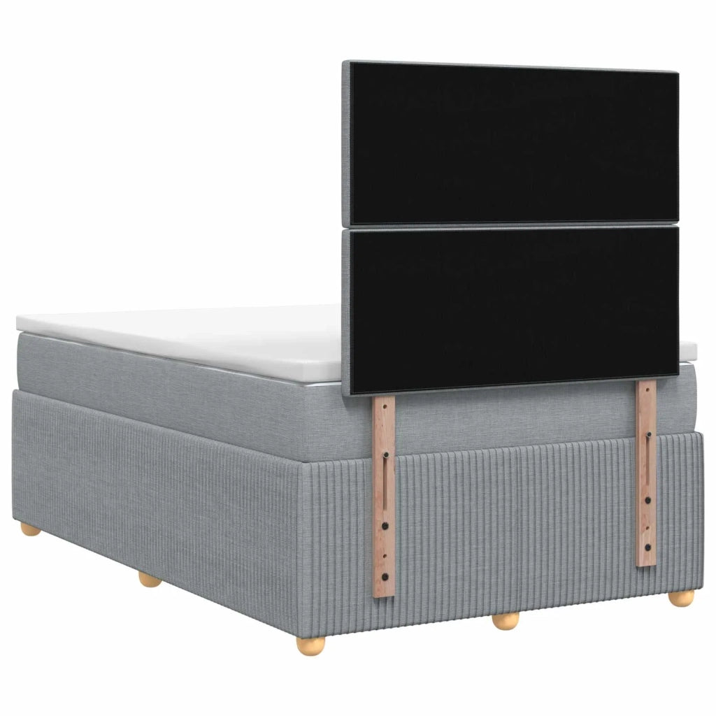 Letto Box Spring LED con Materasso Grigio Chiaro 120 x 200 cm 3455832