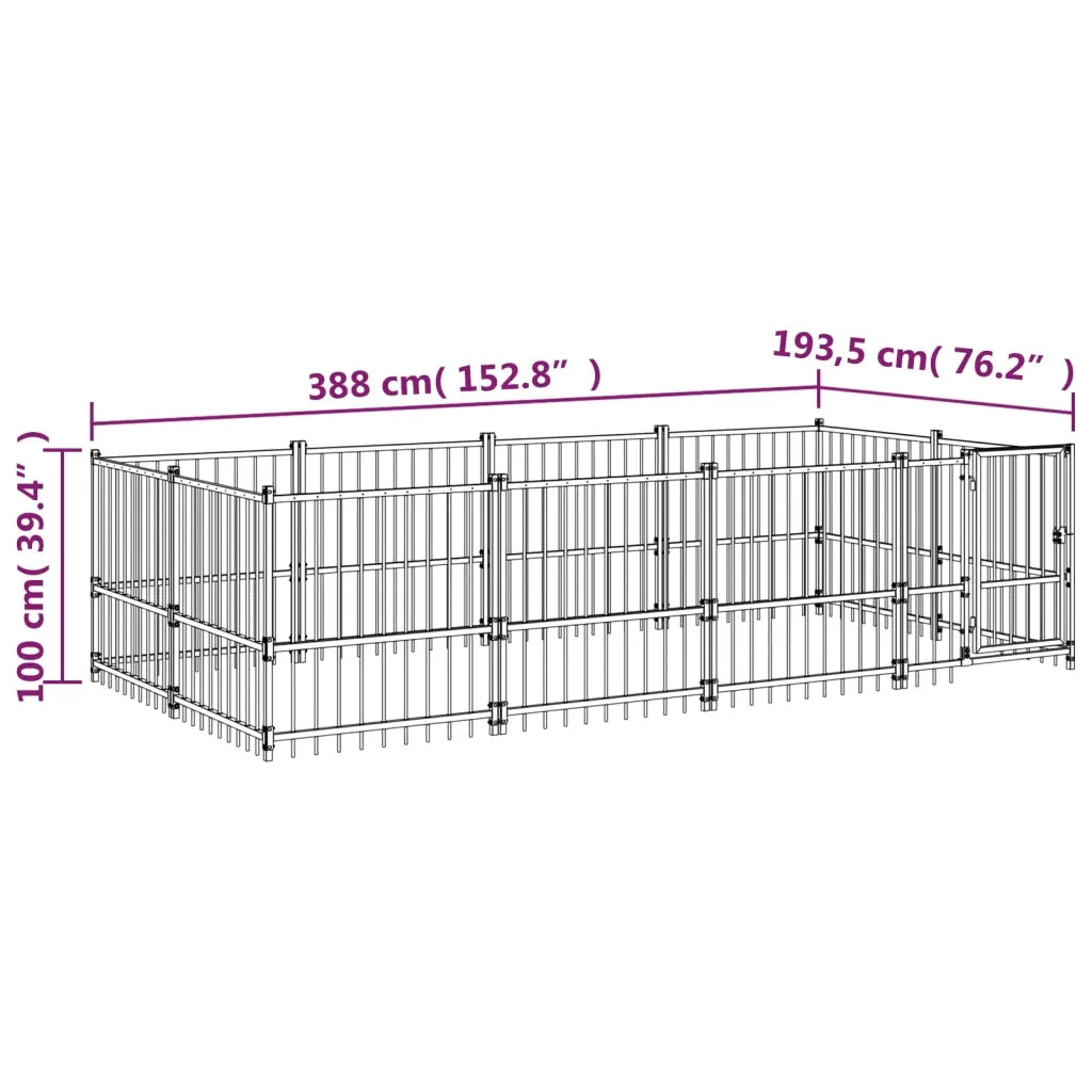 Gabbia per Cani da Esterno in Acciaio 7,51 mÂ² cod mxl 37570