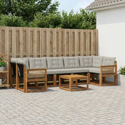 Set di divani da esterno 8 pcs Naturale e Grigio Chiaro