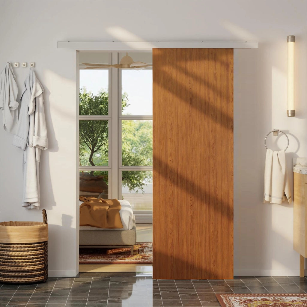 Porta Scorrevole per Armadio ¨C zephmum ¨C Effetto Legno Marrone 75x210cm