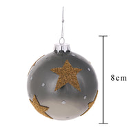 SFERA C/STELLA 8 CM GREEN/GOLD