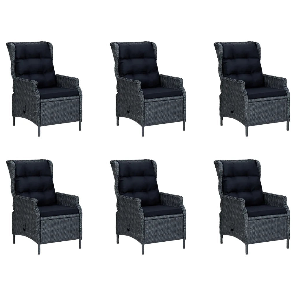 Set Mobili da Pranzo per Giardino 7 pz Grigio Scuro cod mxl 43603
