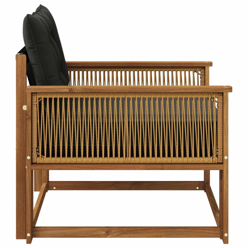Set di divani da esterno-Sofa da giardino Legno di Acacia Massello e Textilene 175782