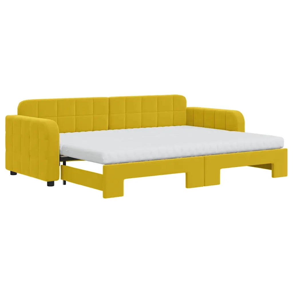 Divano Letto Estraibile con Materassi Giallo 80x200 cm Vellutocod mxl 82692