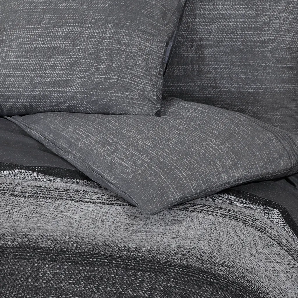 Set Copripiumino Grigio Scuro 140x200 cm in Cotone 136477