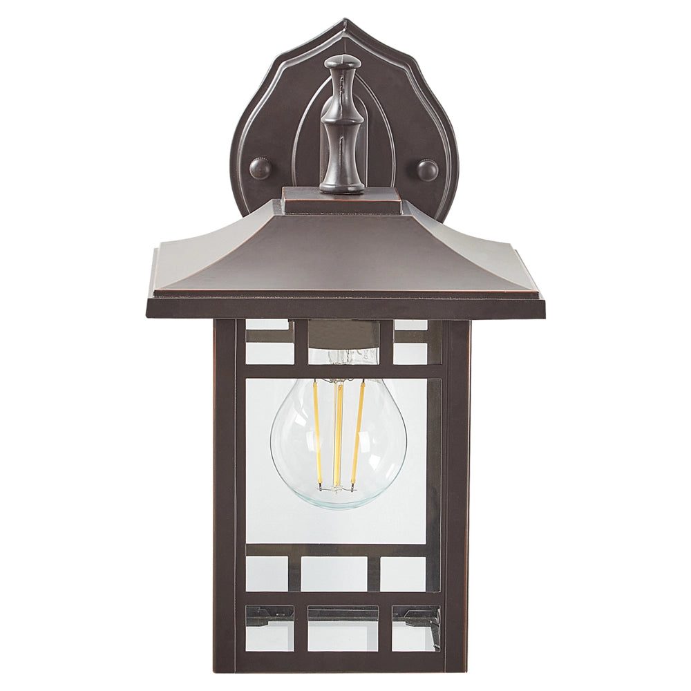 Lampada da parete per esterno metallo e vetro nero 28 cm esterno giardino stile tradizionale