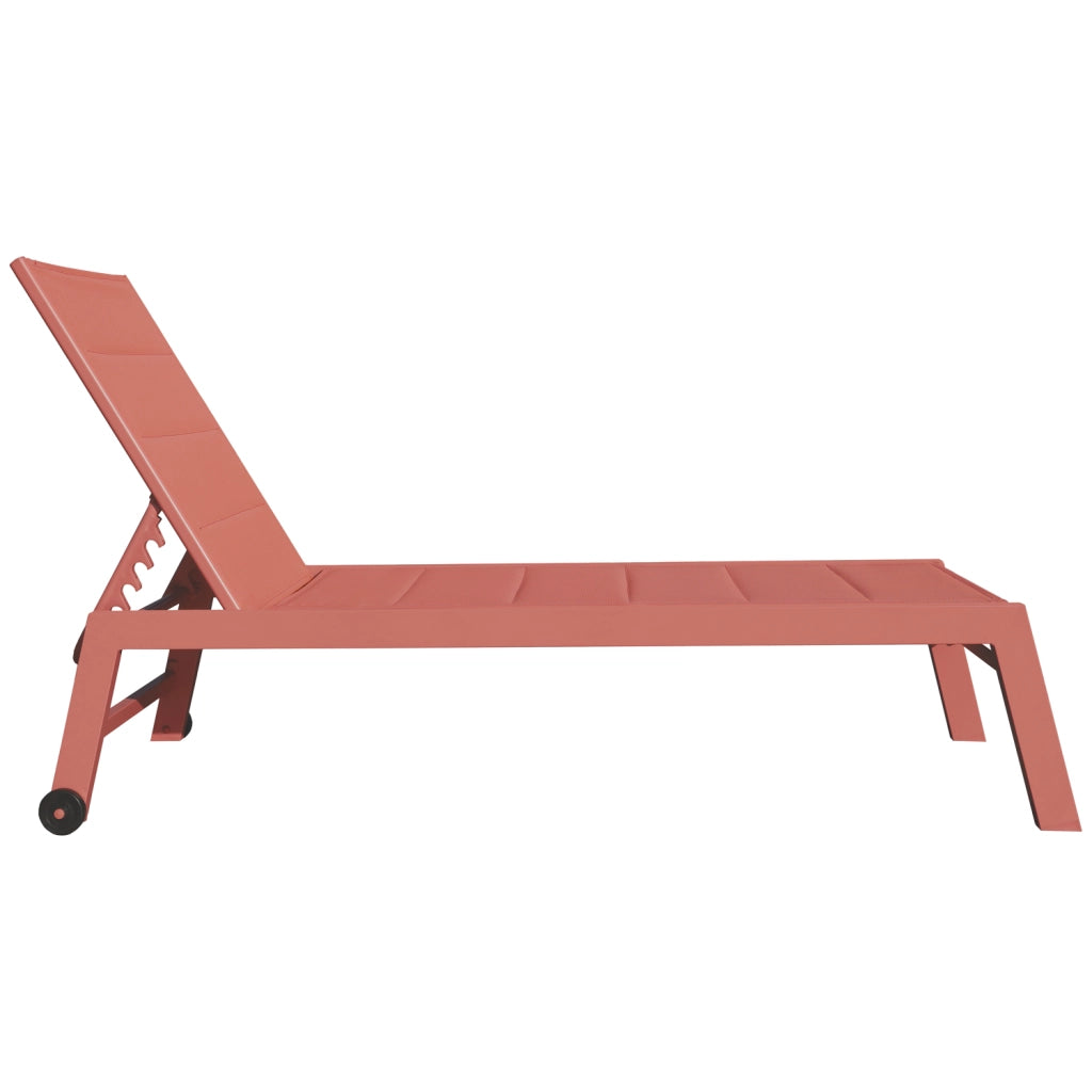 Set di 2 lettini BARBADOS in textilene terracotta - alluminio terracotta