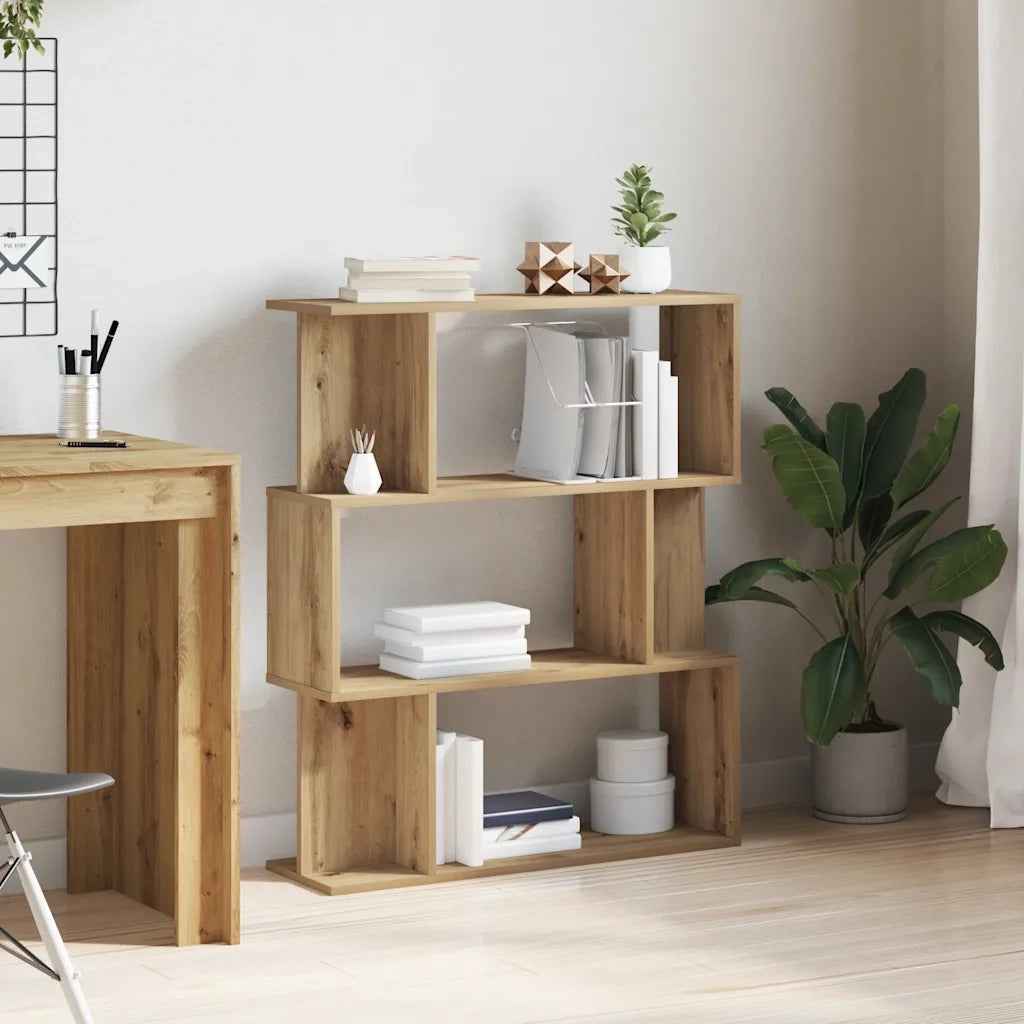 Libreria-Scaffale per Libri-Mobile di Stoccaggio Rovere Artigianale 80x24x96 cm Legno Multistrato