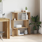 Libreria-Scaffale per Libri-Mobile di Stoccaggio Rovere Artigianale 80x24x96 cm Legno Multistrato