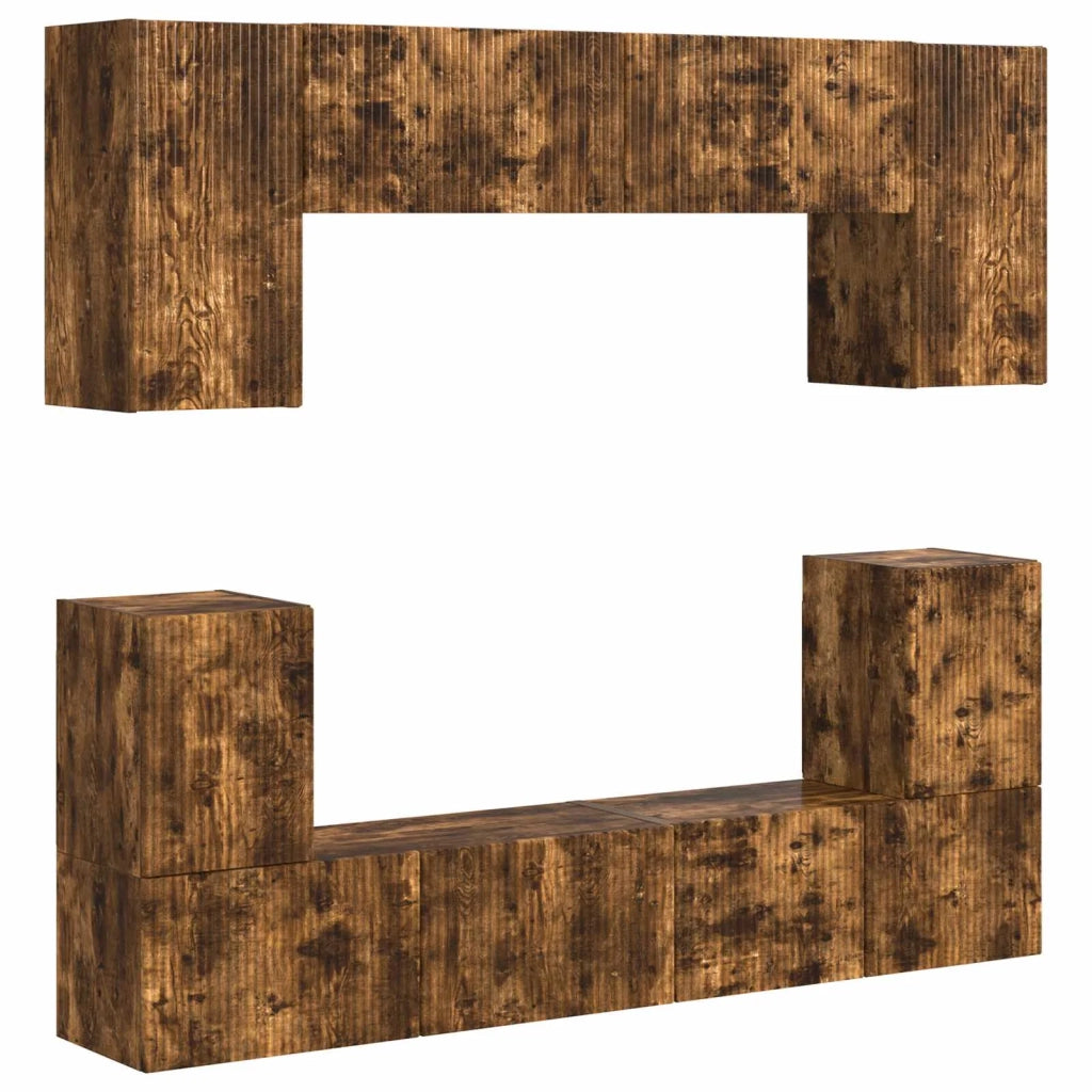 Set mobile TV 5 pcs Rovere fumé Legno multistrato