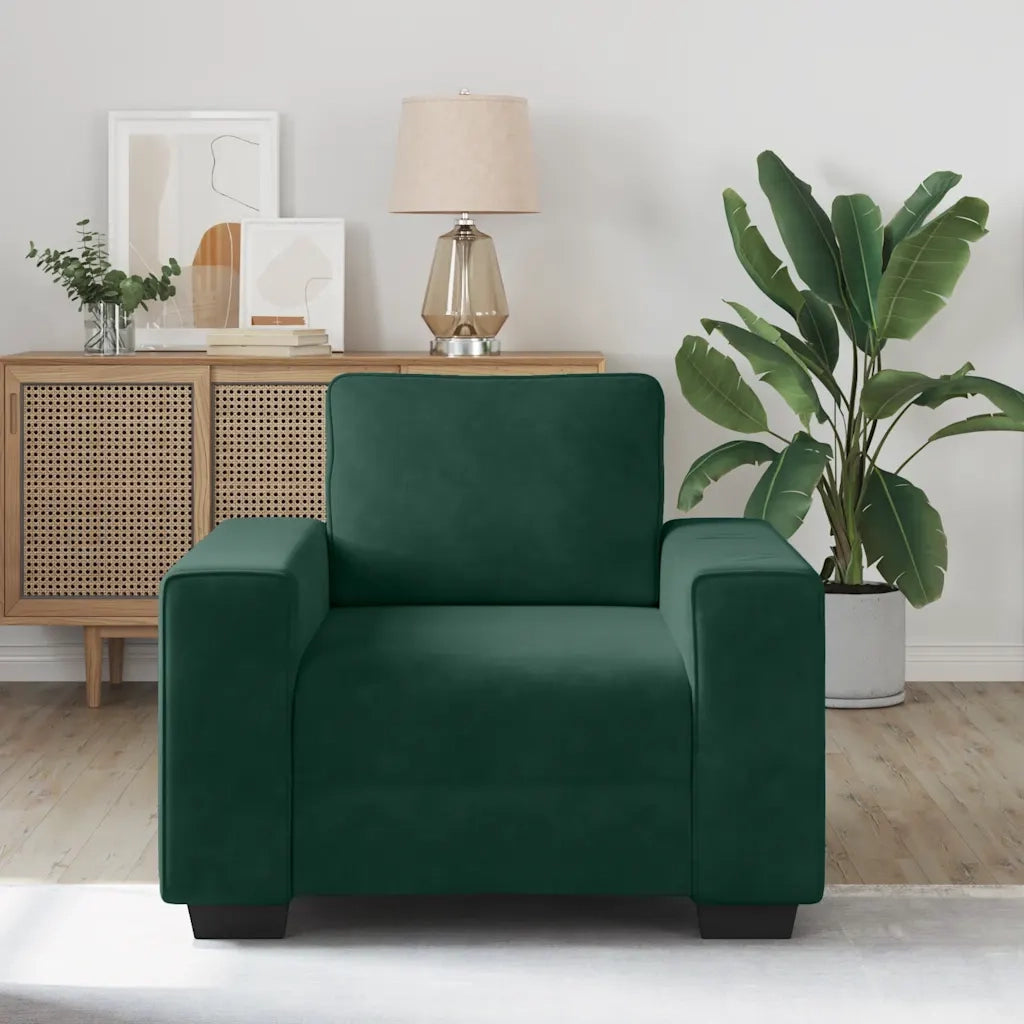 Divano Sedia Verde Scuro 100x77x82 cm Velluto 4105249
