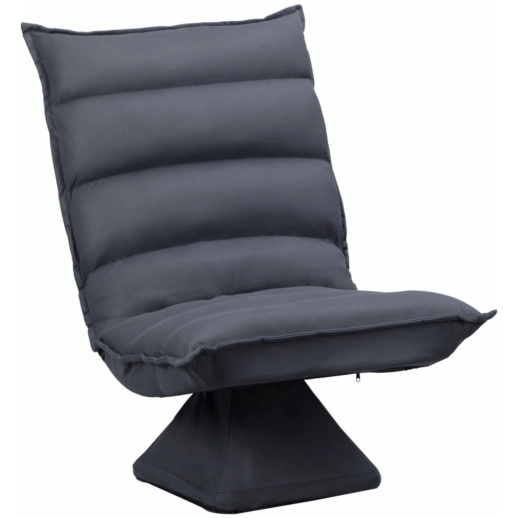 POLTRONA da pavimento girevole 360° con schienale regolabile 62x70x95 cm grigio scuro