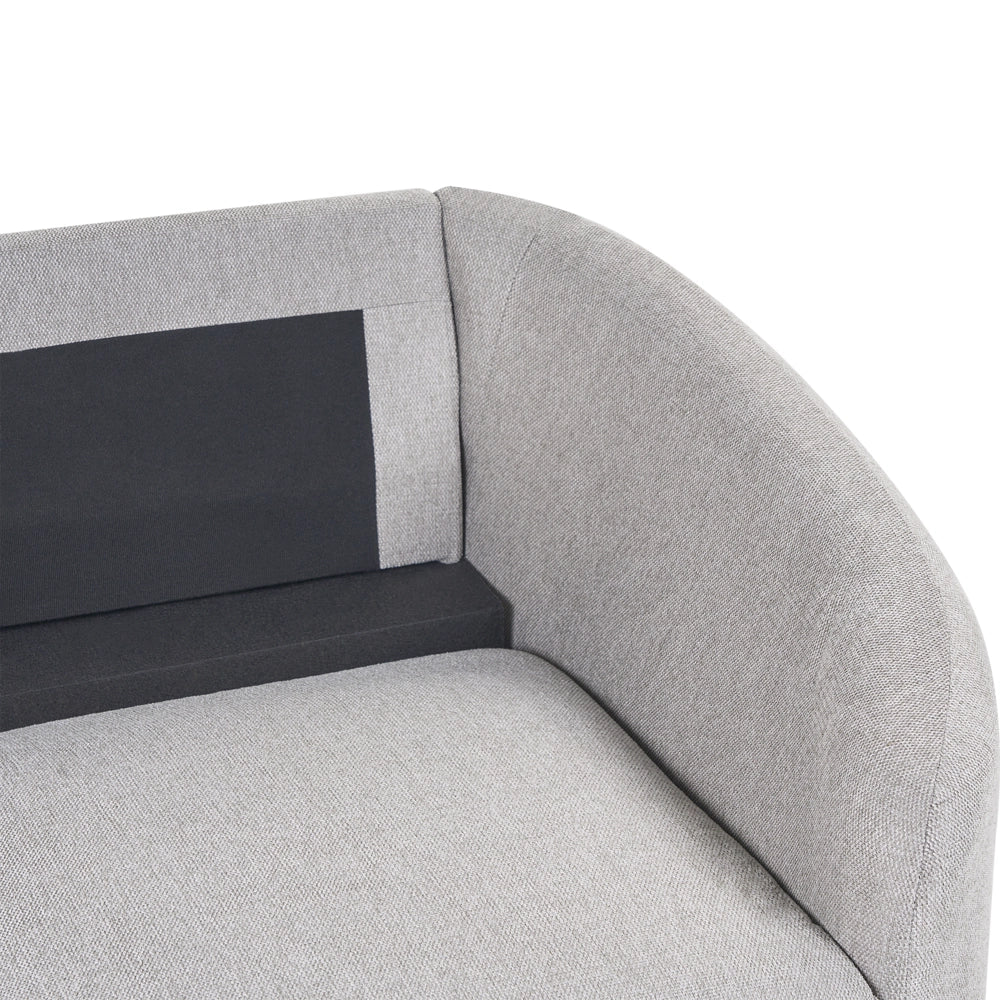 Divano 2 posti in tessuto grigio con piedi dorati curve morbide stile glamour elegante soggiorno