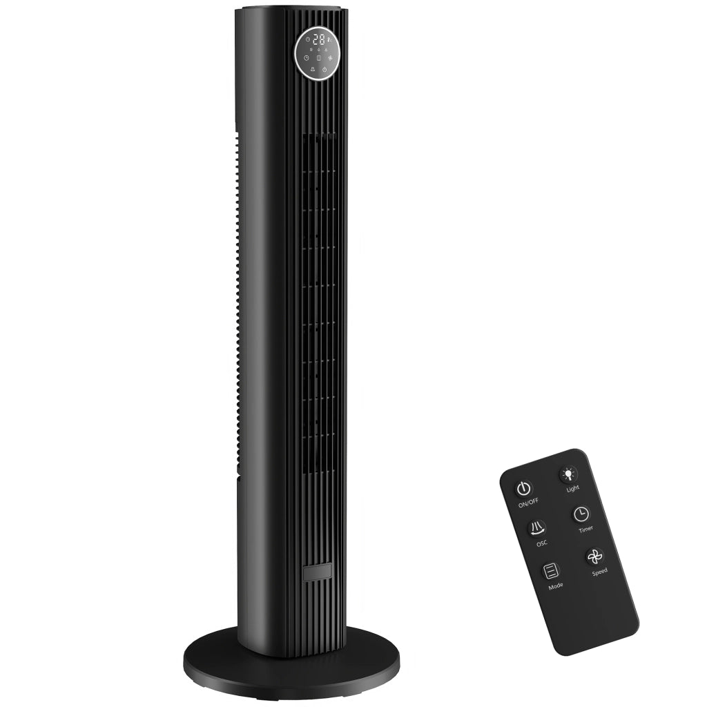 Ventilatore a colonna silenzioso ¨C ZephMum ¨C 28dB 8m/s 12 velocit¨¤ 4 modalit¨¤ timer 12H nero
