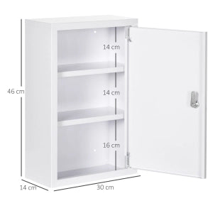 ARMADIETTO MEDICINALE A MURO 30x14x46 cm Acciaio Bianco