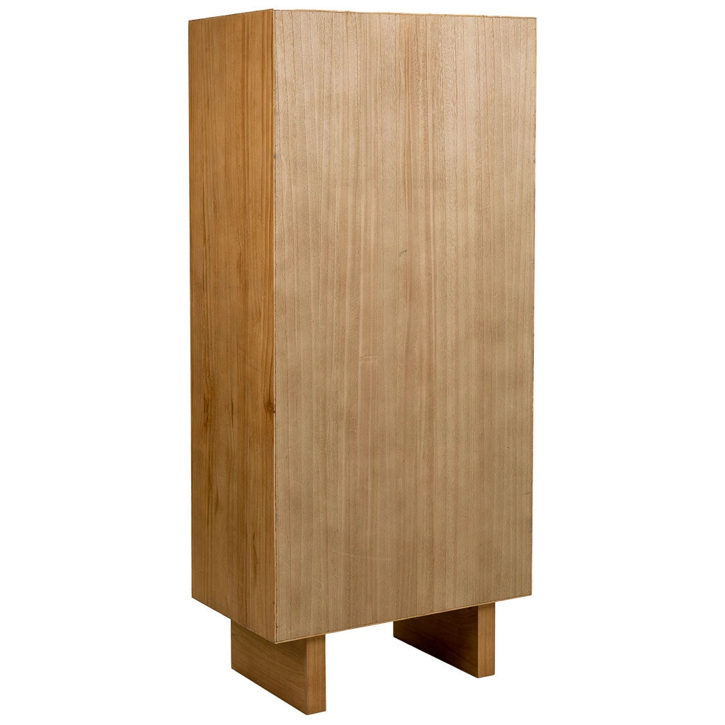 Armadio in legno e corda intrecciata marrone 75x45x170h