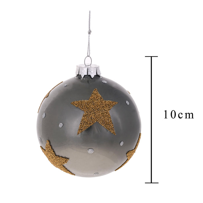 SFERA C/STELLA 10 CM GREEN/GOL