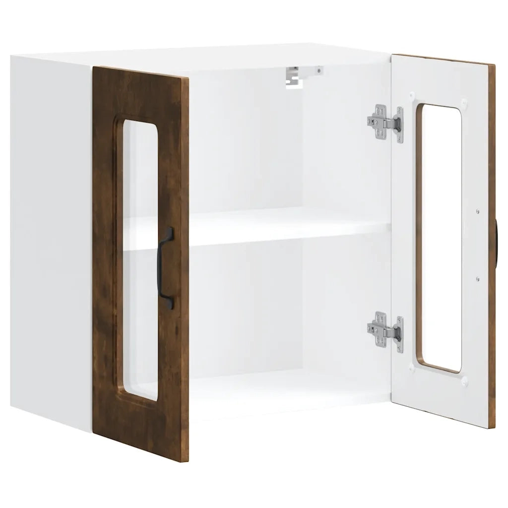 Pensile da Cucina con Porta in Vetro Kalmar Rovere Fumo