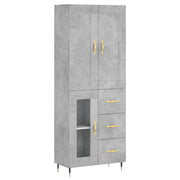 Buffet credenza cassettiera armadio mobile contenitore organizer cucina soggiorno salotto alto 69,5 x 34 x 180 cm legno ingegnerizzato grigio 02_0034647