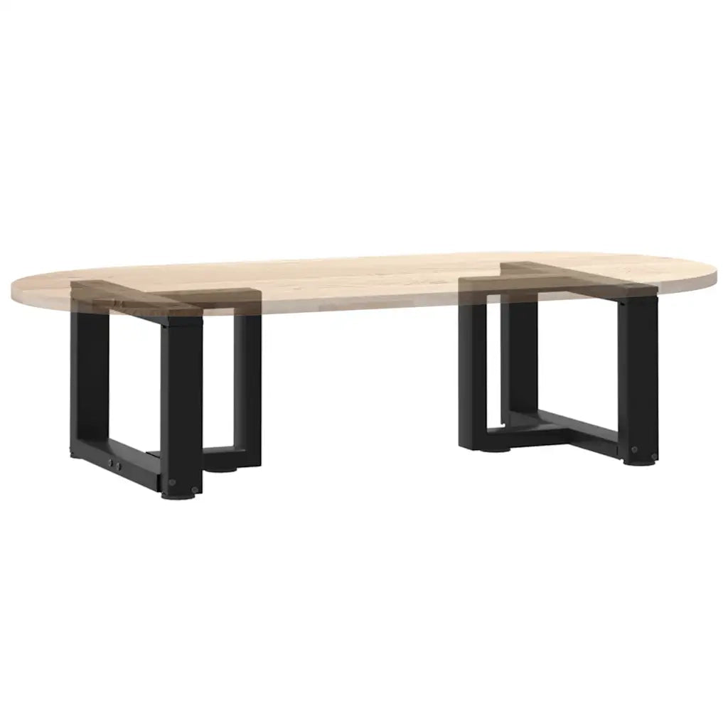Gambe per Tavolino da Caffè a Forma di T 2 pz Nere 50x25x(30-31) cm Acciaio 4013008