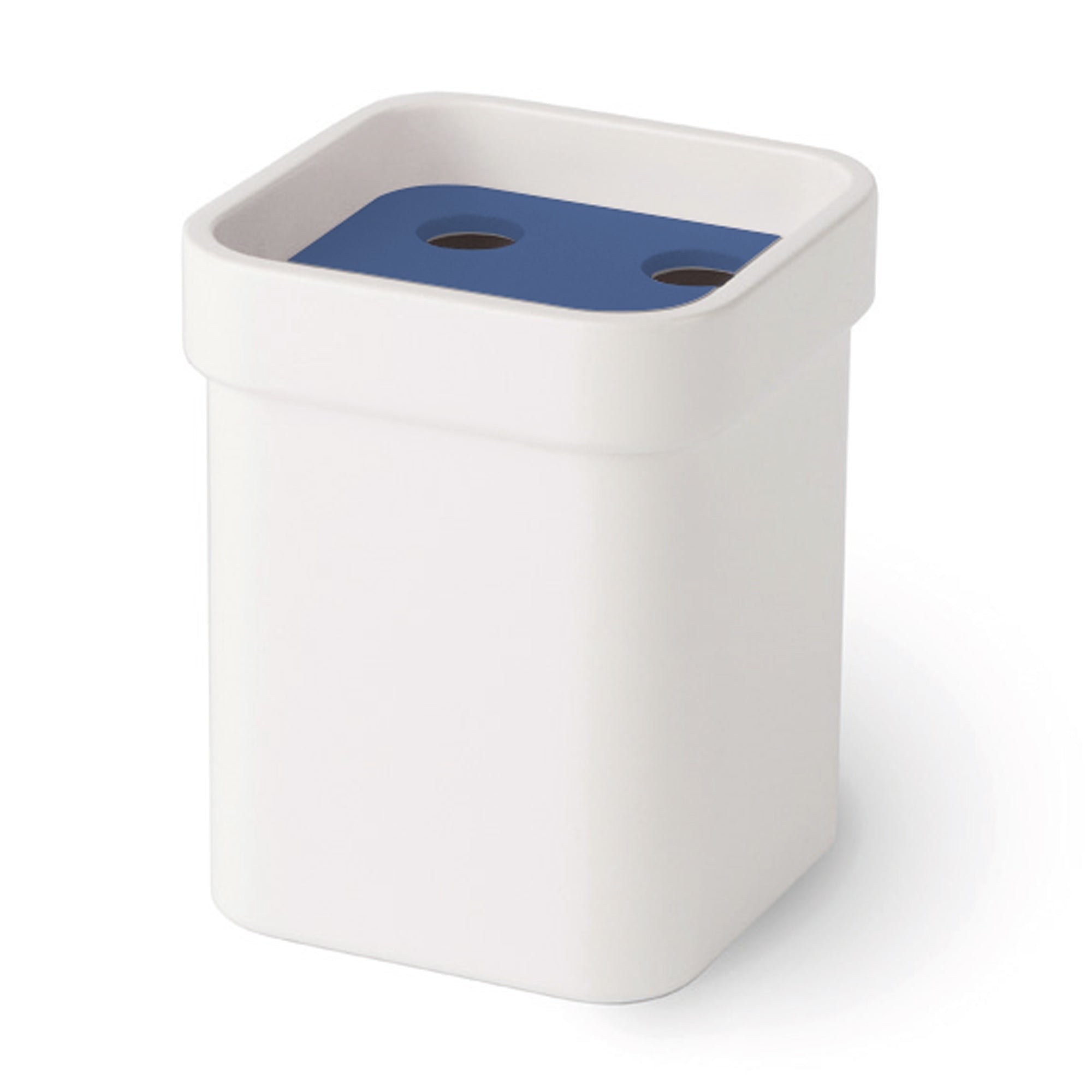 Lineabeta - Bicchiere portaspazzolini con coperchio blu opaco