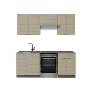 Cucina componibile Fame-Line Pannello in quercia/Antracite 200 cm, PL Rovere Vicco