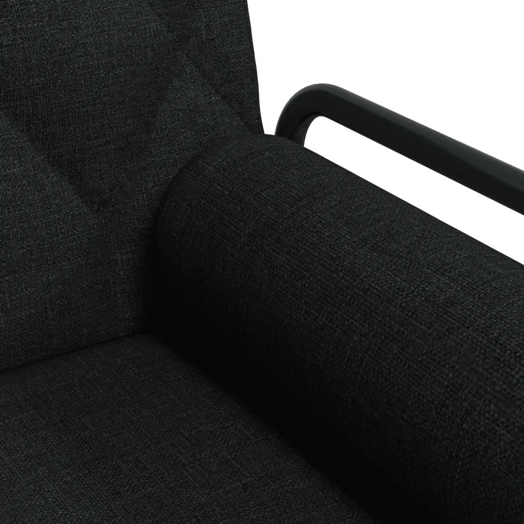 Divano Letto con Braccioli Nero in Tessuto