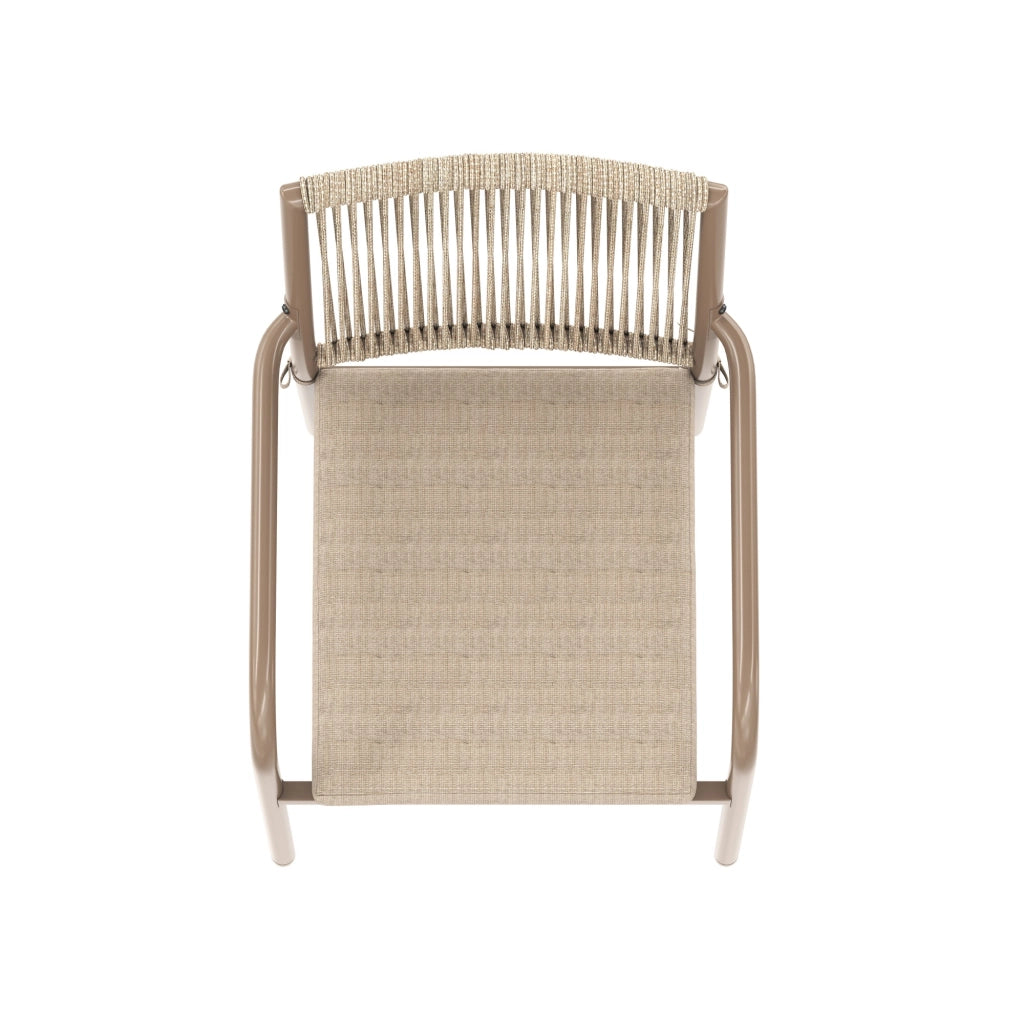 Set Tavolo Rotondo in Vetro e 4 Sedie con Braccioli in Polyrattan ¨C MINIMAL ¨C Ferro, Giardino/Balcone
