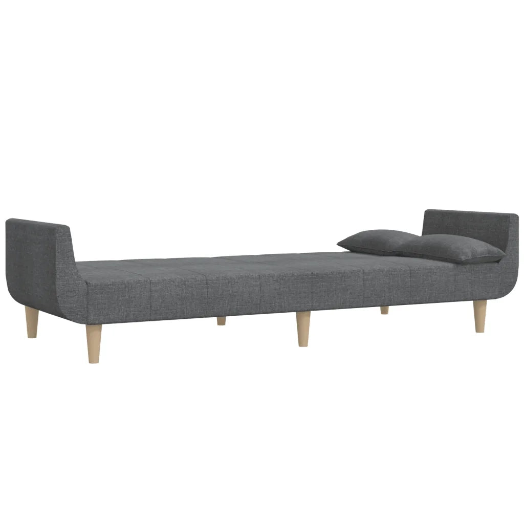 Divano letto | Sof¨¤ letto | Letto singolo a 2 Posti con 2 Cuscini Grigio Chiaro in Tessuto