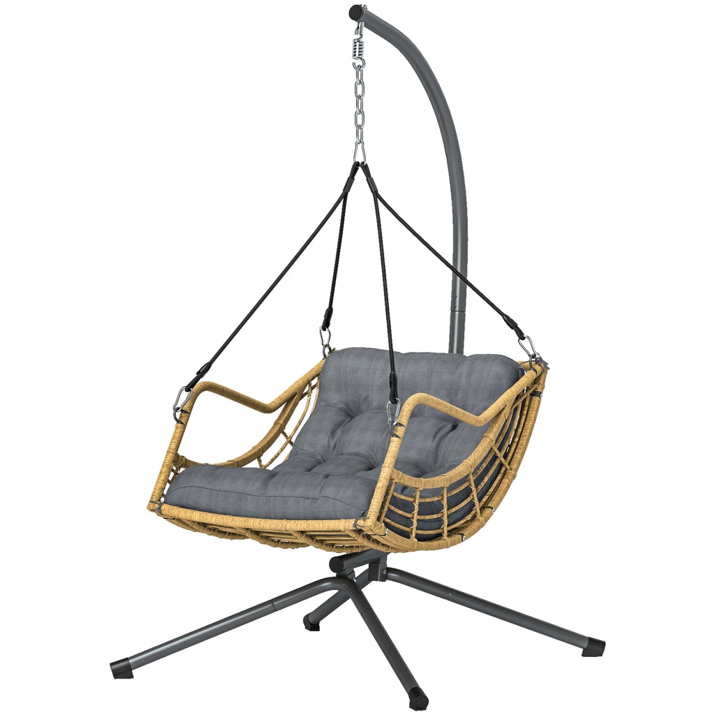 Sedia sospesa in resina intrecciata ¨C zephmum ¨C Grigio