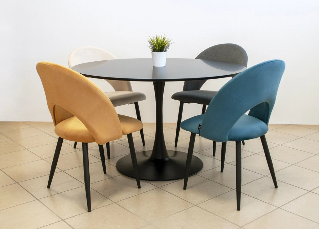 Sedia da pranzo imbottita in velluto blu petrolio - Zoe (2 pz) - SD27ZOPM