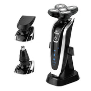 KIT RASOIO ELETTRICO UOMO BARBA NASO PULIZIA VISO IMPERMEABILE USB RICARICABILE